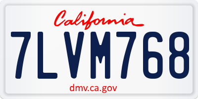 CA license plate 7LVM768