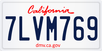 CA license plate 7LVM769