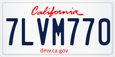 CA license plate 7LVM770