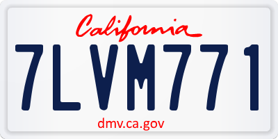CA license plate 7LVM771