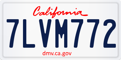 CA license plate 7LVM772