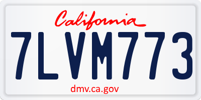 CA license plate 7LVM773