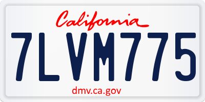 CA license plate 7LVM775