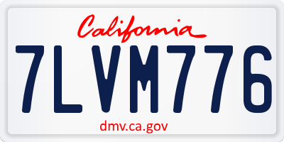 CA license plate 7LVM776