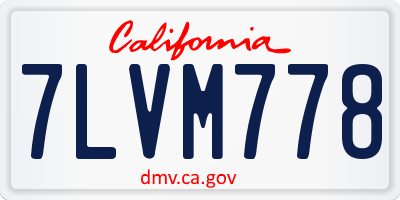 CA license plate 7LVM778