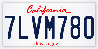 CA license plate 7LVM780