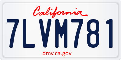 CA license plate 7LVM781