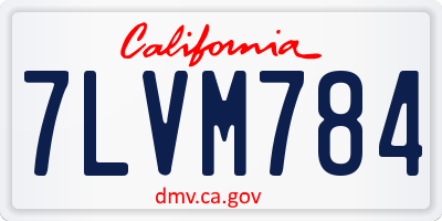 CA license plate 7LVM784