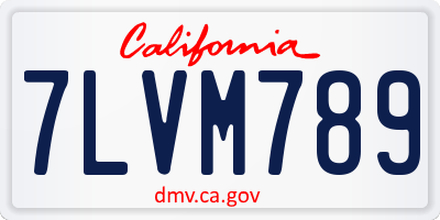 CA license plate 7LVM789