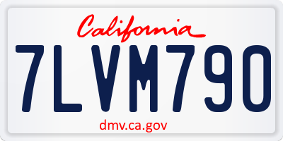 CA license plate 7LVM790