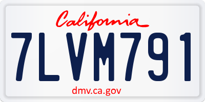 CA license plate 7LVM791