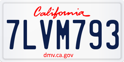 CA license plate 7LVM793