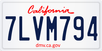 CA license plate 7LVM794