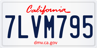 CA license plate 7LVM795