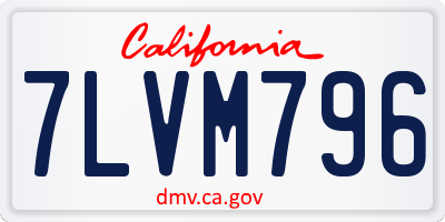 CA license plate 7LVM796