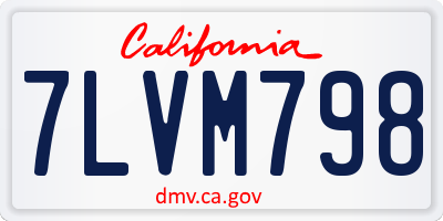 CA license plate 7LVM798