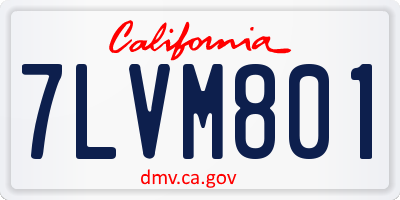 CA license plate 7LVM801