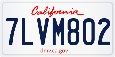 CA license plate 7LVM802