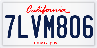 CA license plate 7LVM806