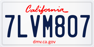 CA license plate 7LVM807