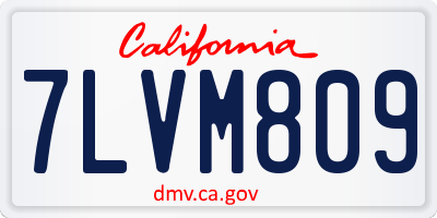 CA license plate 7LVM809