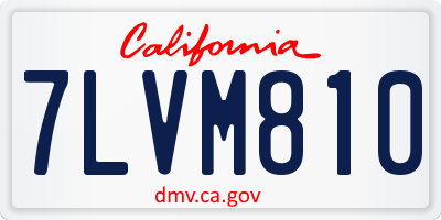 CA license plate 7LVM810