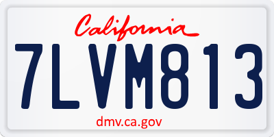 CA license plate 7LVM813