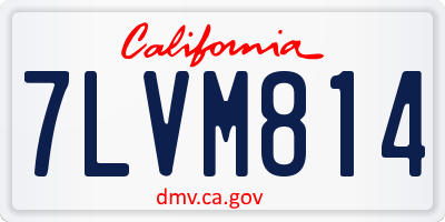 CA license plate 7LVM814