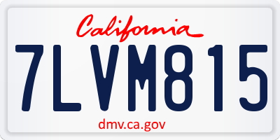 CA license plate 7LVM815