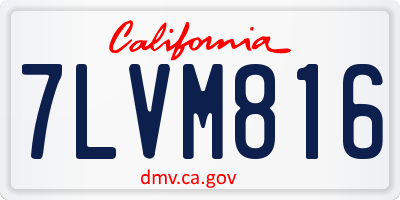 CA license plate 7LVM816