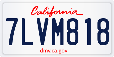 CA license plate 7LVM818