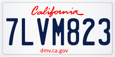 CA license plate 7LVM823