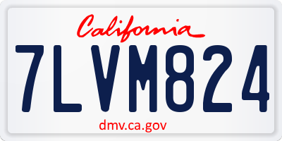 CA license plate 7LVM824