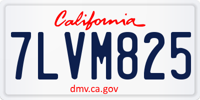 CA license plate 7LVM825