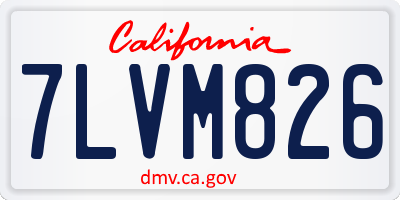 CA license plate 7LVM826