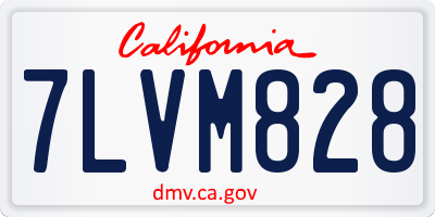 CA license plate 7LVM828