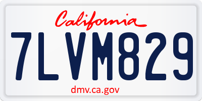 CA license plate 7LVM829
