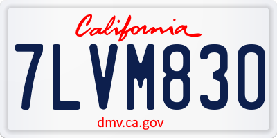 CA license plate 7LVM830