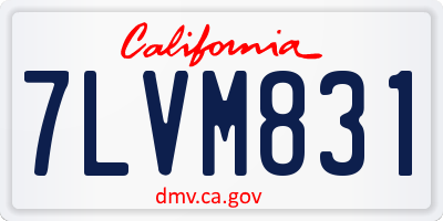 CA license plate 7LVM831