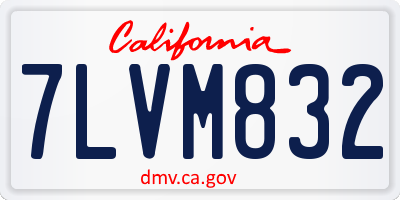 CA license plate 7LVM832