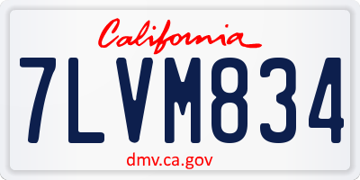 CA license plate 7LVM834