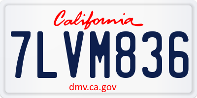 CA license plate 7LVM836