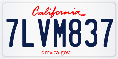 CA license plate 7LVM837