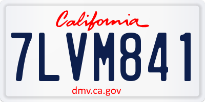 CA license plate 7LVM841