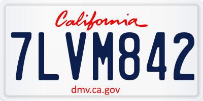 CA license plate 7LVM842