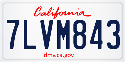 CA license plate 7LVM843