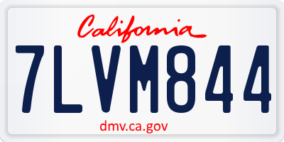 CA license plate 7LVM844