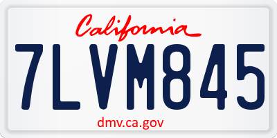 CA license plate 7LVM845