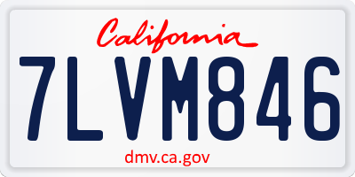 CA license plate 7LVM846