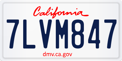 CA license plate 7LVM847